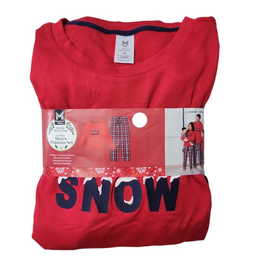Member's Mark Family Sleep Men's 2-Piece Pajama Set - Let It Snow